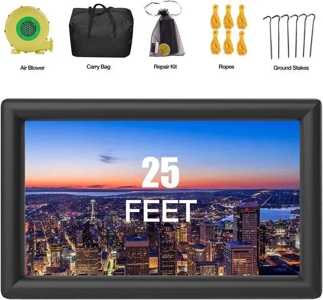Alt view image 3 of 5 - PPXIA Inflatable Movie Screen Outdoor Projector Screen for Outside 25ft, Large Blow Up Screens Front and Rear Projection with Air Blower, Best for Movie Nights Backyard Home Theater