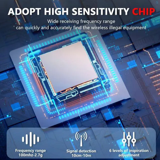 Alt view image 3 of 5 - Hidden Camera Detectors for Travel, 6 Levels Sensitivity-Anti-Spy Hidden Camera Detector Infrared Detection GPS Tracker Detector and Bug Detector for Hotel Car Indoor Office Private Club