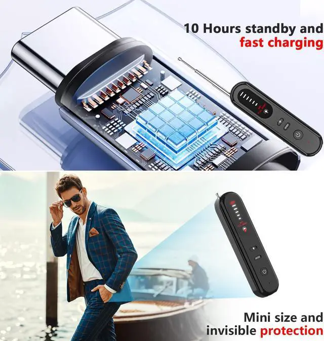Alt view image 5 of 5 - Hidden Camera Detectors for Travel, 6 Levels Sensitivity-Anti-Spy Hidden Camera Detector Infrared Detection GPS Tracker Detector and Bug Detector for Hotel Car Indoor Office Private Club