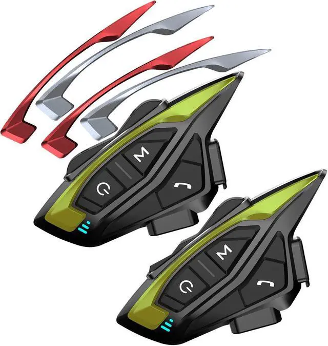 Main image of QSPORTPEAK Motorcycle Helmet Bluetooth Intercom Headset Communication Systems Kit, Shark08 Full Duplex 8 Riders Group Helmet Intercom/FM Radio/Voice Prompt/MP3/GPS/Range 1500m/IP67 Waterproof