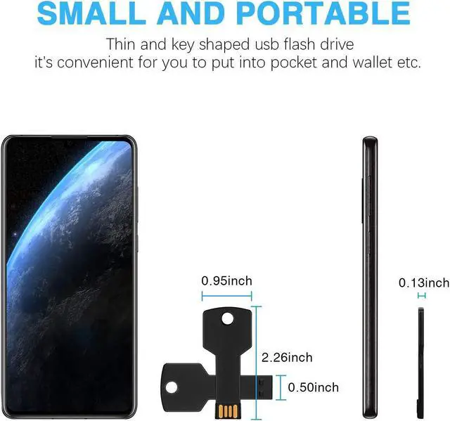 Alt view image 3 of 5 - RAOYI 10 Pack 8GB USB Flash Drive USB 2.0 Metal Key Shape Memory Stick Thumb Drive Pen Drive-Black