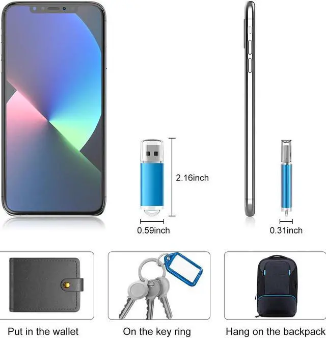 Alt view image 3 of 5 - RAOYI 10 Pack 2G 2GB USB Flash Drive USB 2.0 Memory Stick Thumb Drive Pen Drive Blue