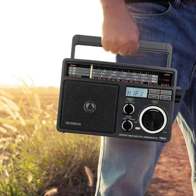 Alt view image 5 of 5 - Retekess V115 Digital AM FM SW Radio - Portable, Shortwave, TF Card & Recording Support, AC or D Battery Powered