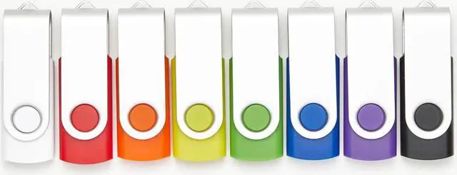Main image of 20 Pack 8GB USB Flash Drives in 5 Random Colors USB 2.0 Wholesale Lot Bulk Memory Sticks (20 Pack, 8GB)