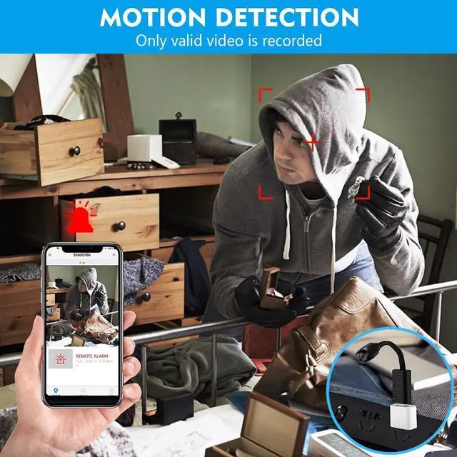 Alt view image 4 of 5 - Smallest Wireless Wifi USB Camera,HD1080P Baby Monitor Camera,Portable Video Security Camera with Upgrade Night Vision,Motion Detection,Cloud Storage,Remote Viewing for Security with iOS Android APP