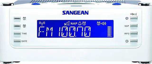 Alt view image 2 of 5 - Sangean RCR-22 Atomic Clock with FM-RDS / AM / Aux-in Digital Tuning Clock Radio, silver, one size