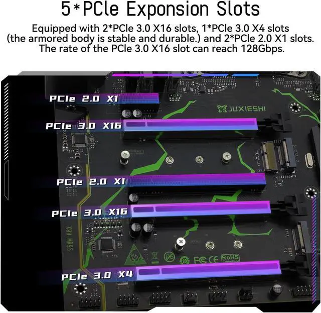 Alt view image 4 of 5 - SHANGZHAOYUAN LGA 2011-3 Motherboard X99 for Intel E5 V3/V4 and 5th/6th gen Core i7 Series Processors, DDR4 Slots max 256GB, NVME M.2, NGFF M.2,WiFi M.2, SATA 6Gbps, Gb LAN (E5 MR9S, ATX)