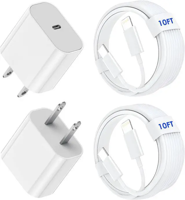 Main image of 2Pack Fast Charger iPhone [Apple MFi Certified],10FT iPhone Charger Fast Charging USB C to Lightning Cable with 2Pack PD USB C ChargerBlock 10ft i Phone Charger Cord for i Phone 14/13/12/11/X/XS Max/8