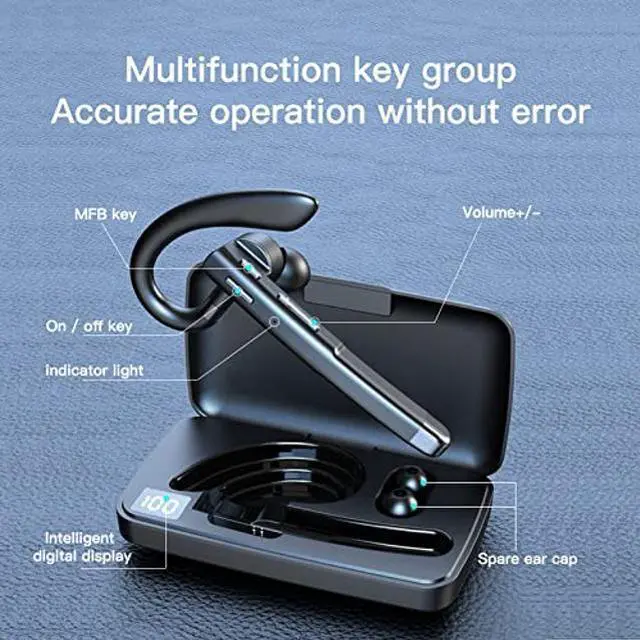 Alt view image 3 of 5 - URIZONS Rotatable Earhook Bluetooth Gaming On Ear Earbuds - Wireless Earphones Low Latency with Charging case Over Ear Bluetooth Headphones Open Ear TWS Headset Suitable for Gamers/Runners/Sport-Black