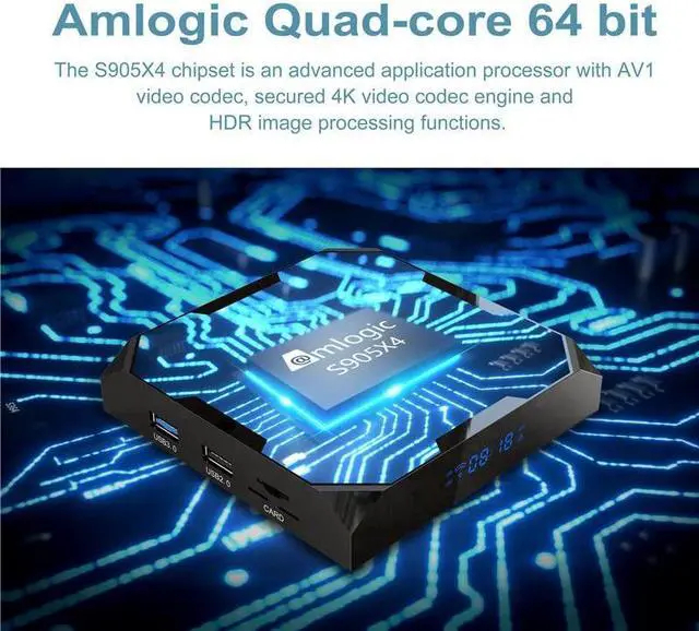 Alt view image 3 of 5 - 4GB 64GB X96 Max Plus Ultra TV Box Android 11 Amlogic S905X4 2.4G/5GHz Dual WiFi BT4.0 USB3.0 Support AV1 H.265 8K 24fps 4K 60fps HDR Box