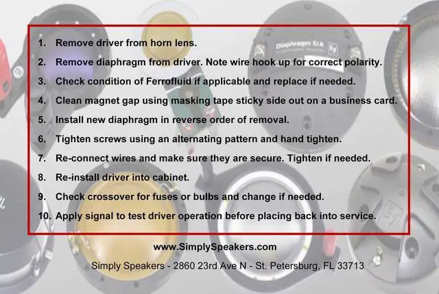 Alt view image 5 of 5 - SS Audio Electro Voice Aftermarket Speaker Replacement Horn Diaphragm, DH3, DH2010A, D-DH3