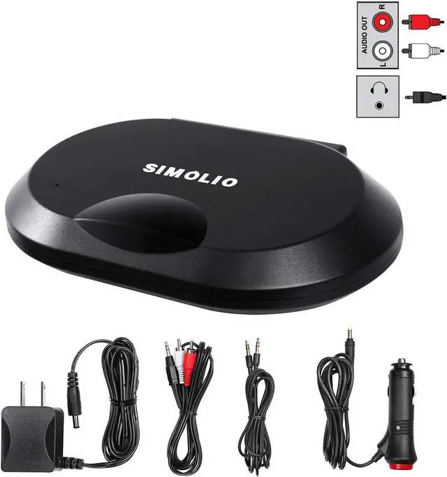 Alt view image 2 of 5 - SIMOLIO 2 Channels IR Audio Transmitter & Wireless IR Headphones for Car DVD&TV&PC, IR Transmitter Supports RCA & AUX Audio Output, Car Cigar Lighter & AC Adapter Included