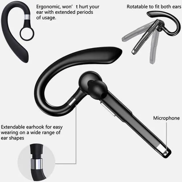 Alt view image 5 of 5 - URIZONS Rotatable Earhook Bluetooth Gaming On Ear Earbuds - Wireless Earphones Low Latency with Charging case Over Ear Bluetooth Headphones Open Ear TWS Headset Suitable for Gamers/Runners/Sport-Black