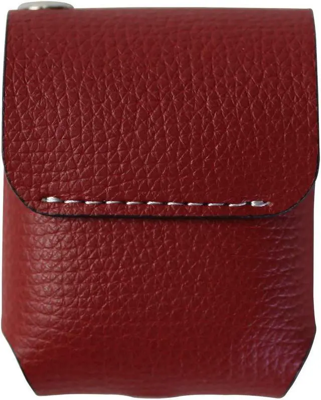 Alt view image 3 of 5 - SONAMU New York Italian Natural Cowhide Leather Case Compatible with Apple AirPods 1st, 2nd Generation, Handcrafted Premium Leather Cover Supporting Wire, Wireless Charging (Red)