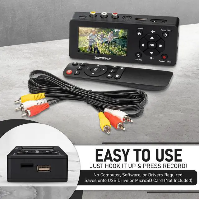 Alt view image 4 of 5 - SoundBeast Video Capture Box 2.0 - Record Video & Audio from VCR, VHS, AV, RCA, S-Video, Hi8, Camcorder, DVD, Cassette Tape Players, Stereos, Turntables