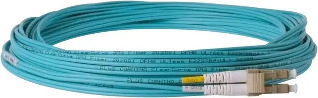 Alt view image 3 of 5 - SpeedyFiberTX 4-Pack 1 Meter Multimode 10G OM3 50/125 Fiber Optic Patch Cable, Duplex LC to LC, Aqua Riser OFNR Cable Jacket
