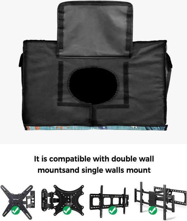 Alt view image 4 of 5 - Outdoor TV Cover - Marine Life Sea Turtle Waterproof and Weatherproof 30"-32" LCD Movable Shield TV Display Screen Protector Outside Television Covers