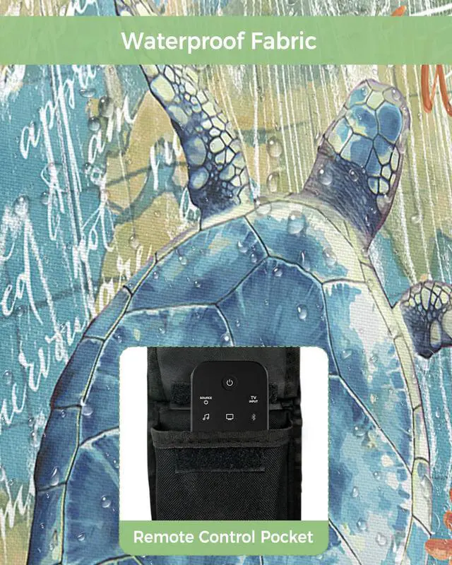 Alt view image 3 of 5 - Outdoor TV Cover - Marine Life Sea Turtle Waterproof and Weatherproof 30"-32" LCD Movable Shield TV Display Screen Protector Outside Television Covers