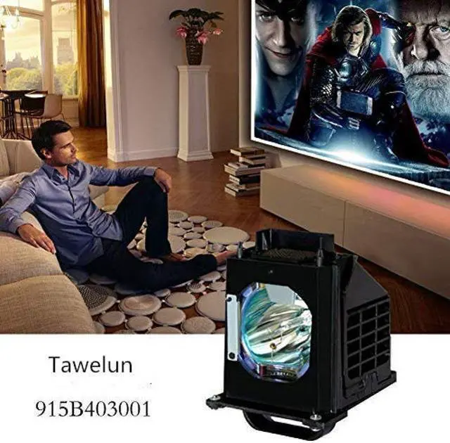 Alt view image 3 of 4 - Tawelun 915B403001 Mitsubishi Replacement Lamp with Housing for WD-60735, WD-60737, WD-65737, WD-73737, WD-82837, WD-73735, WD-82737, WD-65736