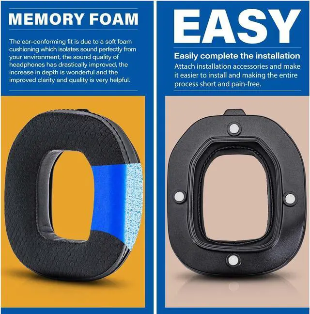 Alt view image 2 of 5 - A40 TR Earpads - Cooling Gel Replacement Ear Cushions Compatible with Astro A40 tr Headset I A40 TR Mod Kit/A40 Accessories/Headband/Microphone Foam (Breathable Mesh)