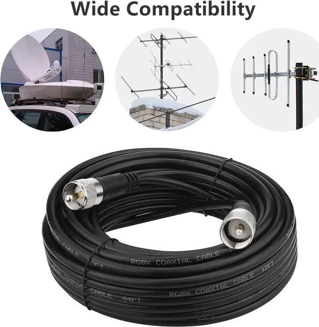 Alt view image 5 of 5 - Ullnosoo RG8x Coaxial Cable 75 ft, CB Coax Cable, UHF PL259 Male to Male Low Loss CB Antenna Cable, 50 Ohm for HAM Radio, Antenna Analyzer, Dummy Load, SWR Meter