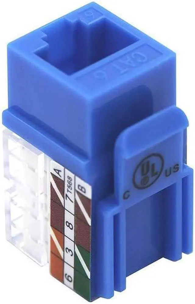 Alt view image 2 of 5 - VCE 25-Pack RJ45 Cat6 Keystone Jack 90 Degree Insert Bundle with 2-Port Keystone Wall Plate 10 Pack