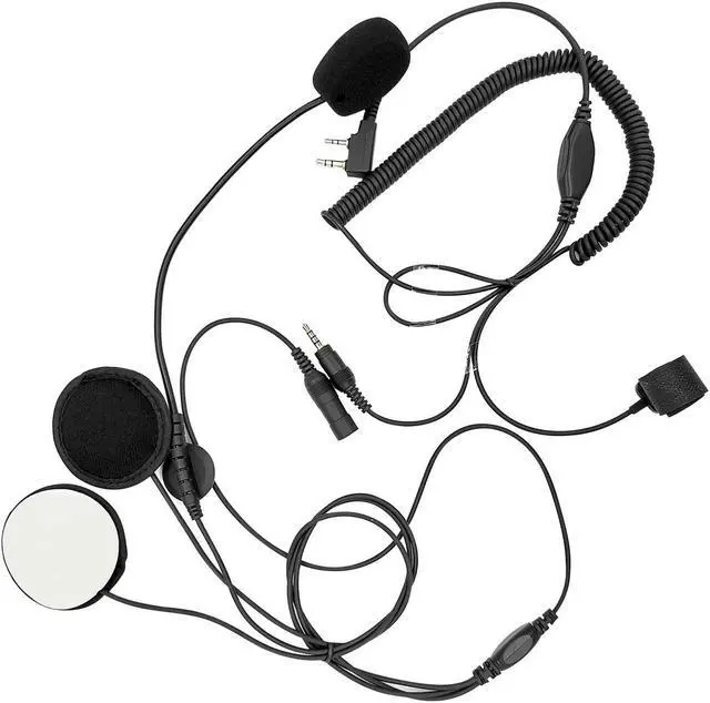 Main image of WODASEN Motorcycle Helmet Headset Helmet Earpiece Mic 2 Pin Compatible with Kenwood Compatible with Bao Feng Two-Way Radios