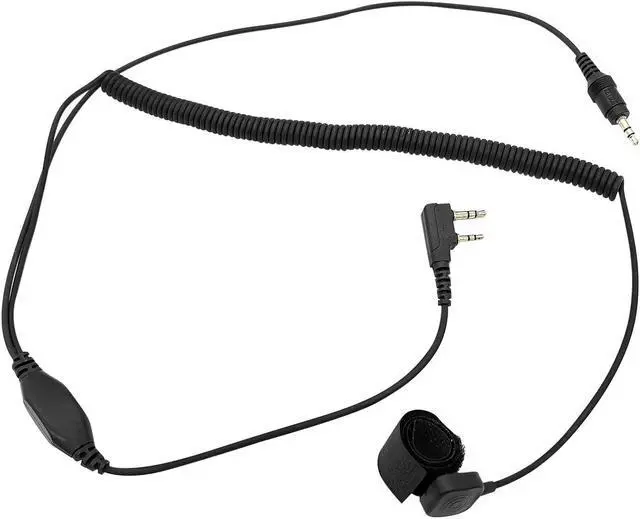 Alt view image 4 of 5 - WODASEN Motorcycle Helmet Headset Helmet Earpiece Mic 2 Pin Compatible with Kenwood Compatible with Bao Feng Two-Way Radios