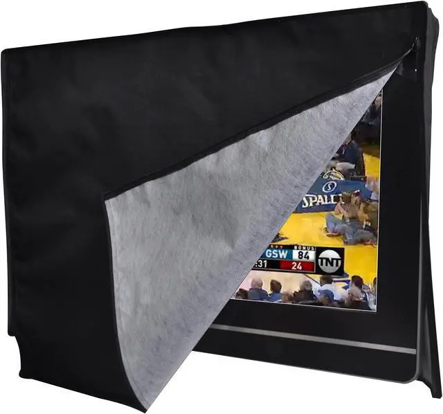 Alt view image 3 of 5 - acoveritt Outdoor 70" TV Set Cover,Scratch Resistant Liner Protect LED Screen Best-Compatible with Standard Mounts and Stands (Black)