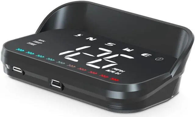 Main image of Yaouzicn Heads Up Display, GPS Speedometer M23, Universal Car HUD with Speed MPH, Compass Direction, Overspeed Alarm HD Display, USB Cable Plug & Play