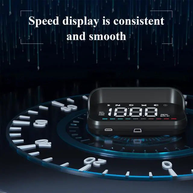 Alt view image 4 of 5 - Yaouzicn Heads Up Display, GPS Speedometer M23, Universal Car HUD with Speed MPH, Compass Direction, Overspeed Alarm HD Display, USB Cable Plug & Play