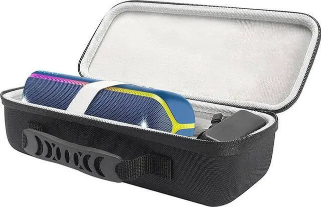 Alt view image 3 of 3 - SaharaCase Travel Carry Case for Sony SRS-XB32 Portable Bluetooth Speaker [Shockproof Bumper] Rugged Protection Anti-Slip Grip - Black