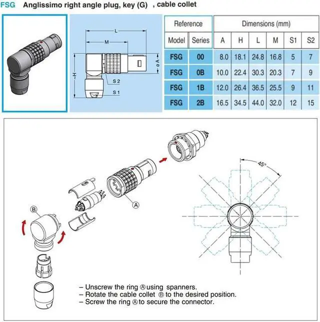 Alt view image 5 of 5 - ZBLZGP 0B 3 Pin FSG Auto Locking Connector Rotatable Angle Male for ARRI RED Sony Canon Camera Power Extension kit