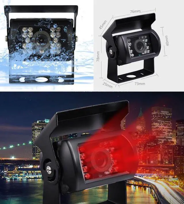 Alt view image 5 of 5 - 4 Pin Vehicle Backup Camera,Rear View Camera,Car Reversing Camera for RV Camper Truck Pickup Bus Waterproof Shockproof Night Vision Wide View Angle 12V 24V