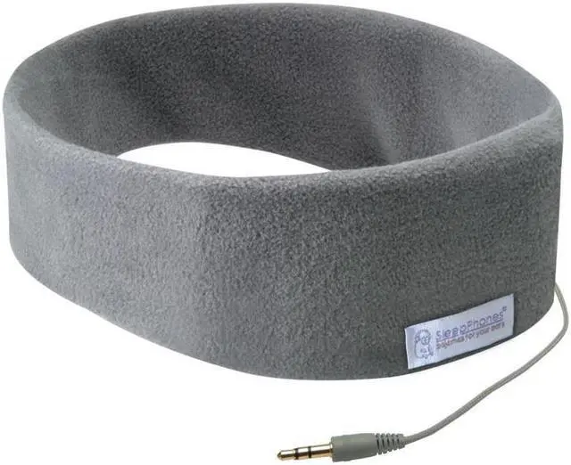 Main image of SleepPhones AcousticSheep Classic | Corded Headphones for Sleep, Travel, and More | The Original and Most Comfortable Headphones for Sleeping | Soft Gray - Fleece Fabric (Size L)