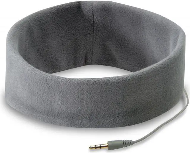 Alt view image 2 of 4 - SleepPhones AcousticSheep Classic | Corded Headphones for Sleep, Travel, and More | The Original and Most Comfortable Headphones for Sleeping | Soft Gray - Fleece Fabric (Size L)