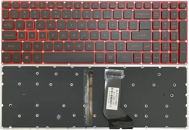 Alt view image 3 of 5 - GinTai Laptop US Keyboard Red Lettering with Backlit Replacement for Acer Nitro 5 AN515-31 AN515-41 AN515-42 AN515-51 AN515-52 AN515-53 AN515-53-55G9 LG5P_A52BRL NKI151306B G5P_A53BRL NKI151306FT