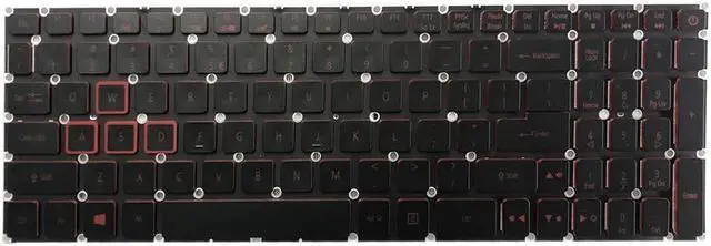 Alt view image 2 of 5 - GinTai Laptop US Keyboard Red Lettering with Backlit Replacement for Acer Nitro 5 AN515-31 AN515-41 AN515-42 AN515-51 AN515-52 AN515-53 AN515-53-55G9 LG5P_A52BRL NKI151306B G5P_A53BRL NKI151306FT