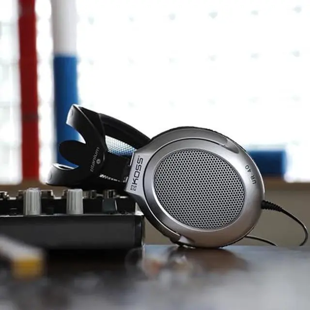 Alt view image 4 of 5 - Koss UR40 Collapsible Over-Ear Headphones, Lightweight, Retro Style, Silver and Black