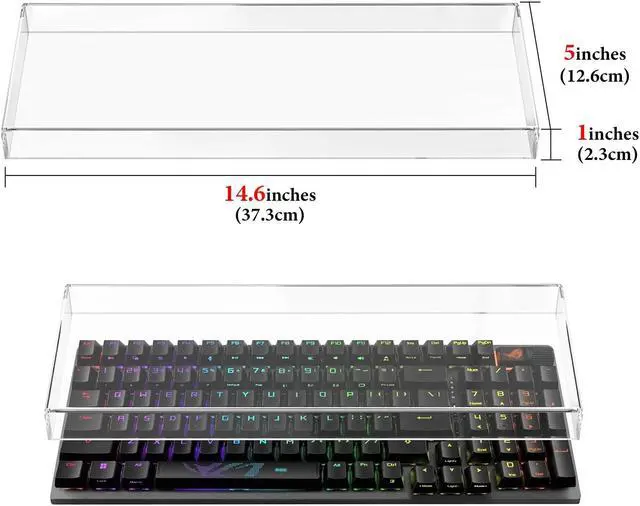 Alt view image 4 of 5 - Geekria Keyboard Dust Cover, Clear Acrylic Keypads Cover for 100 Keys Computer Mechanical Keyboard, Compatible with ASUS ROG Strix Scope II 96, Glorious GMMK 2 96, Aula F99