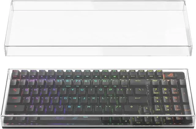 Main image of Geekria Keyboard Dust Cover, Clear Acrylic Keypads Cover for 100 Keys Computer Mechanical Keyboard, Compatible with ASUS ROG Strix Scope II 96, Glorious GMMK 2 96, Aula F99
