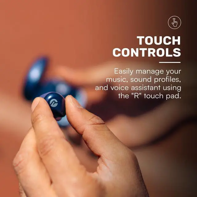 Alt view image 5 of 5 - Raycon Fitness Bluetooth True Wireless Earbuds with Built in Mic 56 Hours of Battery, IPX7 Waterproof, Active Noise Cancellation, Awareness Mode, and Bluetooth 5.3 (Blue)