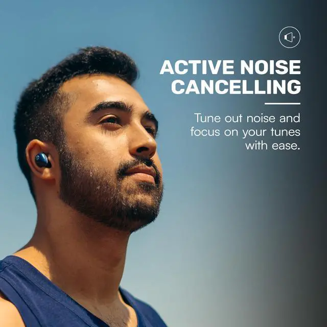 Alt view image 3 of 5 - Raycon Fitness Bluetooth True Wireless Earbuds with Built in Mic 56 Hours of Battery, IPX7 Waterproof, Active Noise Cancellation, Awareness Mode, and Bluetooth 5.3 (Blue)