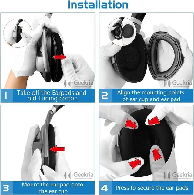 Alt view image 5 of 5 - Geekria Comfort Replacement Ear Pads for Sennheiser HD700 Headphones Ear Cushions, Headset Earpads, Ear Cups Cover Repair Parts (Black)