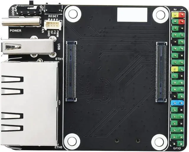 Main image of Waveshare Mini Dual Gigabit Ethernet Base Board Compatible with Raspberry Pi Compute Module 4 Suitable for All Variants of Compute Module 4, Only Including CM4-DUAL-ETH-MINI Baseboard