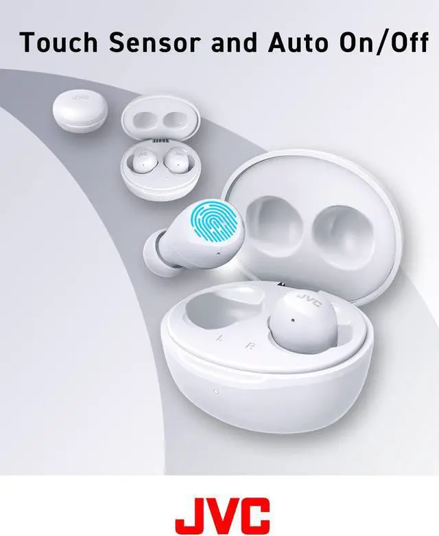 Alt view image 2 of 5 - JVC Compact and Lightweight Gumy Mini True Wireless Earbuds Headphones, Long Battery Life (up to 23 Hours), Sound with Neodymium Magnet Driver, Water Resistance (IPX4) - HAA6TW (White)