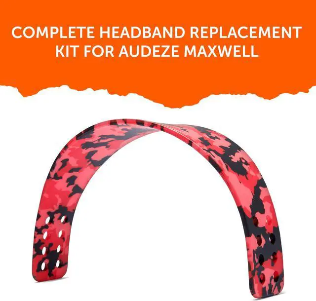 Alt view image 5 of 5 - WC Earpad and Upgraded Silicone Headband Combo for Audeze Maxwell Headphones | Cooling Gel Earpads & Matching Design Headband for Epic Gaming | Red Camo