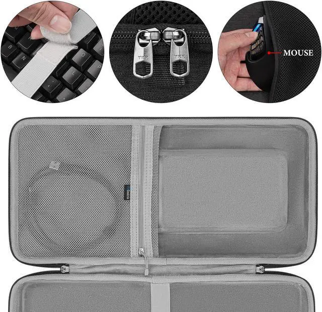 Alt view image 2 of 5 - GEEKRIA TKL Keyboard Case, Hard Shell Travel Carrying Bag for 87 Key Gaming Keyboard and Mouse Combo, Compatible with Corsair K70 RGB Tenkeyless, Keychron V3 Max TKL (Dark Gray)