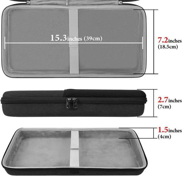Alt view image 3 of 5 - GEEKRIA TKL Keyboard Case, Hard Shell Travel Carrying Bag for 87 Key Gaming Keyboard and Mouse Combo, Compatible with Corsair K70 RGB Tenkeyless, Keychron V3 Max TKL (Dark Gray)