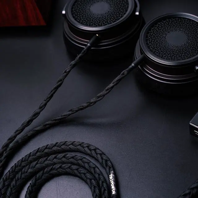 Alt view image 5 of 5 - Linsoul Tripowin GranVia Upgraded OFC Headphone Replacement Cable, Dual 3.5mm Connector to 4.4mm TRRRS Stereo Headphone Cable,for HE4XX/HE-400i/HE400se/Goldplanar/Focal ELEGIA(Black, 1.5m)